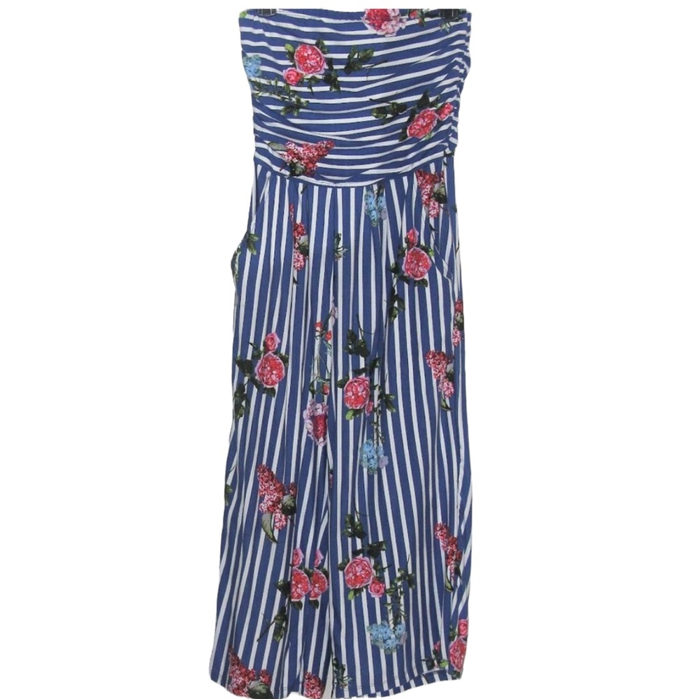 Strapless Romper size M Floral striped